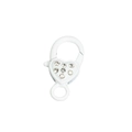 Chiusura a moschettone bianca a forma di cuore con strass scintillanti per portachiavi fai da te - Bianco-Con Strass