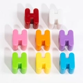 Colorful acrylic letter H beads in eight vibrant colors for DIY jewelry making - Letter H / Hole Diameter 6mm / Random Color