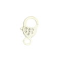 Moschettone a cuore bianco con strass per portachiavi e accessori fai-da-te - Beige-Con Strass