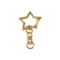Gold star-shaped spring snap hook with swivel ring for DIY keychain accessories - Gold