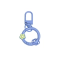 Lavender flower spring ring keychain with yellow petals and D-shape clasp DIY accessory - Taro Purple