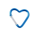 Blue heart-shaped carabiner key ring with silver spring clip for DIY accessories - Heart / Sky Blue
