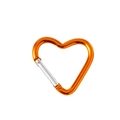 Orange heart-shaped carabiner keychain with silver spring gate for DIY crafts - Heart / Orange