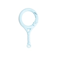 Light blue tennis racket spring buckle keychain accessory with metallic finish - Aqua Blue