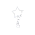 Star-shaped alloy keychain hook in white finish with lobster clasp and jump ring - Lacquered - White