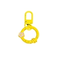 Yellow flower spring ring gate buckle keychain with purple floral charm DIY accessory - Yellow