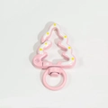 Mousqueton sapin de Noël rose en alliage pour accessoires de porte-clés DIY créatifs - Lignes Rose Clair
