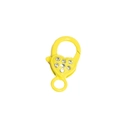 Chiusura a moschettone a cuore gialla con strass per la creazione di portachiavi fai-da-te - Giallo-Con Strass