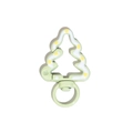 Crochet sapin de Noël vert menthe avec vagues blanches et pois jaunes pour porte-clés DIY - Lignes Vert Clair