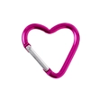 Magenta heart-shaped spring clasp carabiner clip for DIY keychain accessory - Heart / Rose Red