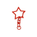 Star shaped red alloy lobster clasp and spring keyring with swivel connector - Painted-Red