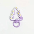 Mousqueton sapin de Noël peint en violet avec anneau de connexion rond rotatif - Ligne Clause Violet