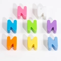 DIY acrylic uppercase letter N beads in 8 vibrant colors for handmade jewelry making - Letter N / Hole Diameter 6mm / Random Color