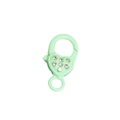 Chiusura a moschettone a cuore verde menta con strass per portachiavi fai da te - Verde Chiaro-Con Strass