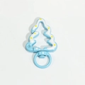 Mousqueton en métal bleu clair en forme de sapin de Noël avec anneau rotatif pour bricolage - Ligne Clause Bleu Ciel