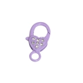 Chiusura a moschettone a cuore viola chiaro con strass per creazioni fai-da-te - Viola Scuro-Con Strass
