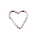 Pink heart-shaped metal carabiner keychain with spring gate DIY accessory - Heart / Light Purple