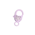 Chiusura a moschettone a cuore viola lavanda con strass per portachiavi fai-da-te - Viola Chiaro-Con Strass