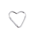 Silver heart shaped carabiner spring ring for DIY keychains and bags hardware - Heart / Silver