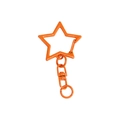 Star-shaped bright orange metal keychain clasp with swivel lobster hook for DIY jewelry - Painted - Orange