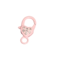 Chiusura a moschettone rosa a forma di cuore con strass per accessori portachiavi fai da te - Rosa Scuro-Con Strass