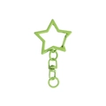Star shaped metal keychain in pastel green finish with swivel lobster clasp link - Painted - Fruit Green