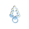 Mousqueton rotatif en forme de sapin de Noël bleu ciel pour accessoires DIY - Termes Linéaires Bleu Brumeux