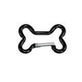 Durable bone-shaped metal carabiner keychain with a sleek black finish and spring gate - Bone / Black