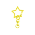 Star-shaped alloy keyring in bright yellow finish with swivel lobster clasp and split ring - Lacquered - Yellow