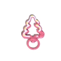 Mousqueton sapin de Noël rose avec émail blanc pour accessoires porte-clés DIY - Ligne Clause Pastèque Rouge