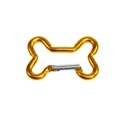 Golden bone-shaped metal carabiner with spring gate for DIY keychains and pet accessories - Bone / Yellow