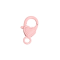 Chiusura a moschettone rosa a forma di cuore con strisce per accessori portachiavi DIY - Rosa Scuro-Riga