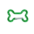 Green bone shaped aluminum spring buckle carabiner hook for DIY keychain making - Bone / Green
