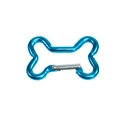 Bright blue bone shaped aluminum carabiner with spring gate for DIY keychains - Bone / Sky Blue