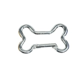 Silver bone-shaped spring metal clasp for DIY keychains and pet leash accessories - Bone / Silver