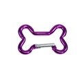 Purple bone-shaped aluminum alloy carabiner clip with silver spring gate for DIY crafts - Bone / Purple