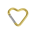 Golden heart-shaped carabiner keychain accessory with a durable silver spring gate - Heart / Light Gold