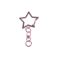 Pink star-shaped alloy spring clasp with swivel hook and ring for DIY keychains - Metallic Light Pink