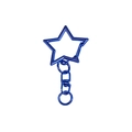 Star-shaped royal blue spring snap hook with jump rings for DIY keychain making - Metallic Royal Blue
