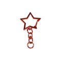 Star shaped spring keychain clasp in red plating zinc alloy with 360 swivel link - Metallic Red