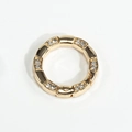 Golden round spring gate ring with crystal rhinestones for DIY keychain accessories - Segmented Rhinestone Ring / Gold