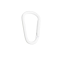 Matte white D-shaped carabiner keychain with spring gate for DIY accessory projects - Large D-Shaped Buckle / White