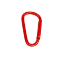 D-ring carabiner spring clip keychain with vibrant red glossy painted finish - Large D-Shaped Buckle / Bright Red