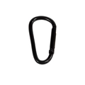 Glossy black large D-shaped carabiner spring buckle for DIY keychain making - Large D-Shaped Buckle / Black