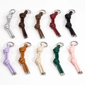 Set di dieci portachiavi in pelle intrecciata fai-da-te in vari colori con anelli metallici - Colore Casuale