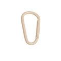 Matte beige D-shaped spring carabiner keychain clip made of durable painted metal - Large D-Shaped Buckle / Milk Tea
