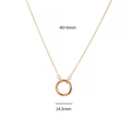 Retro DIY 12 birthstone gold circle pendant necklace with 40+5mm chain length - Gold (Necklace With Ring)