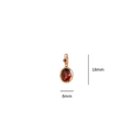 Elegant 18mm x 8mm oval red ruby pendant in rose gold setting with small zircon detail - January Pendant Only (Without Chain)