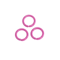 Three 10mm pink lacquered iron open jump rings for DIY jewelry and accessory making - 1.2*6mm / Rose Purple