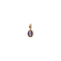 Minimalist gold necklace with oval and square purple zircon stones for women - February Pendant Only (Without Chain)